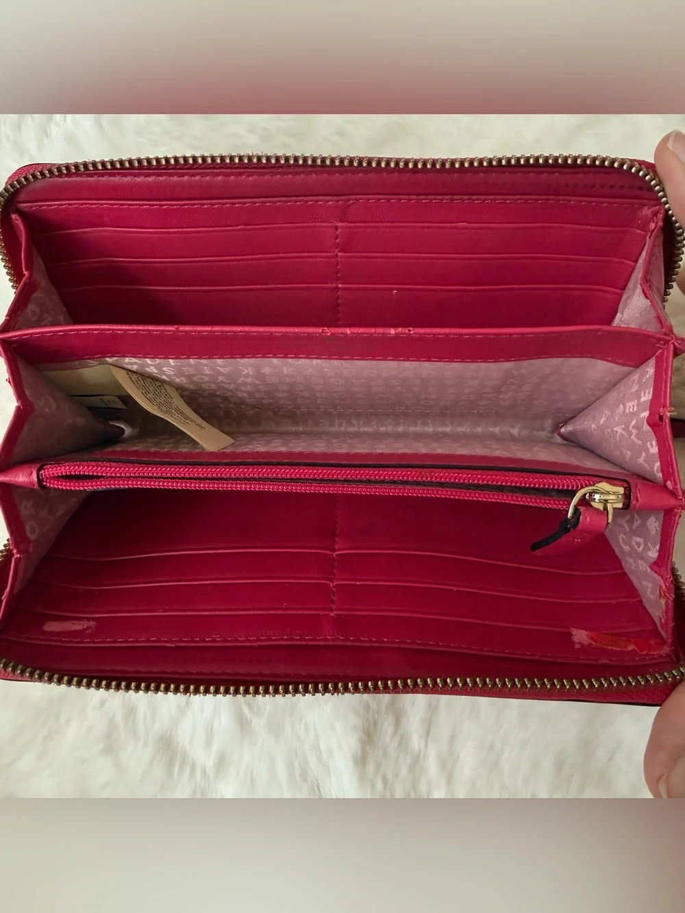 Kate Spade Wellesley Neda Leather Zip Around Wallet - Magenta Pink GUC